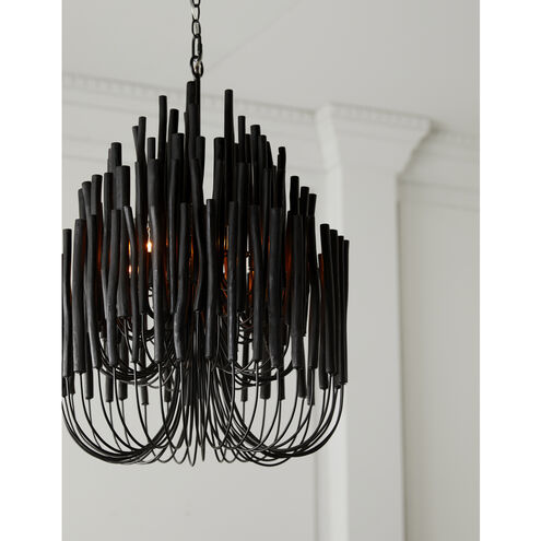 Tilda 5 Light 21 inch Black Stained Wood/Black Chandelier Ceiling Light